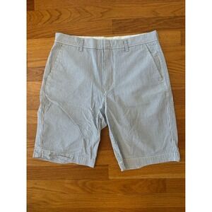 J. Crew Seersucker Striped Shorts Mens Size 32 Blue White Casual Summer